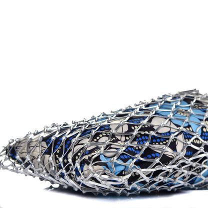 Prada Nylon Floral Print Net Tote Silver Blue 8 of 8