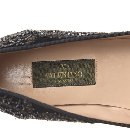 Valentino Garavani Suede Beaded Butterfly Flats 35 Black 7 of 9