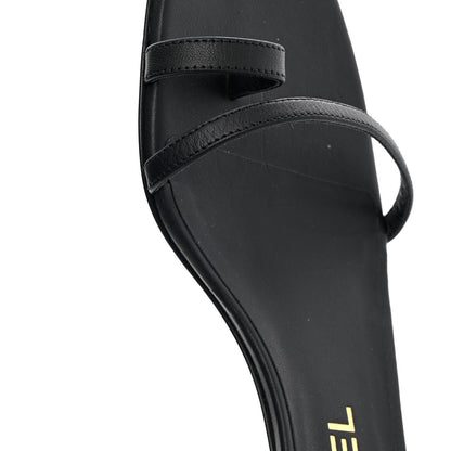 Chanel Calfskin Pearl Sandals 35 Black 10 of 11