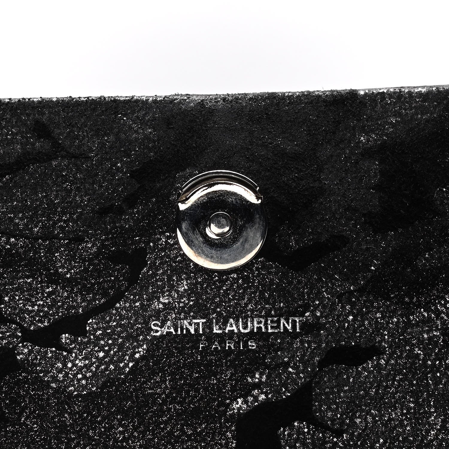 Saint Laurent Metallic Fabric Camouflage Medium Classic Monogram Kate Tassel Satchel Black 9 of 12