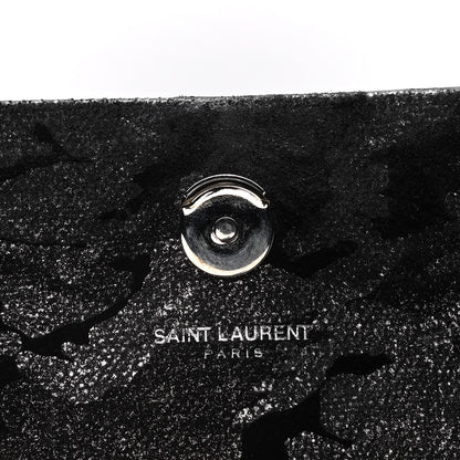 Saint Laurent Metallic Fabric Camouflage Medium Classic Monogram Kate Tassel Satchel Black 9 of 12
