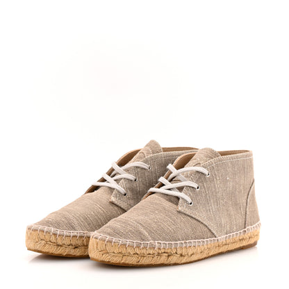 Chanel Striated Suede Espadrilles High Top Espadrilles 37 Light Grey 4 of 10