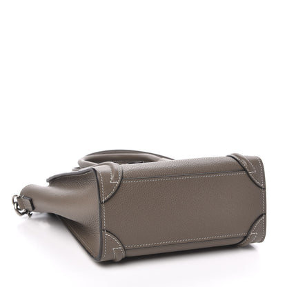 Celine Drummed Calfskin Nano Luggage Souris 4 of 10