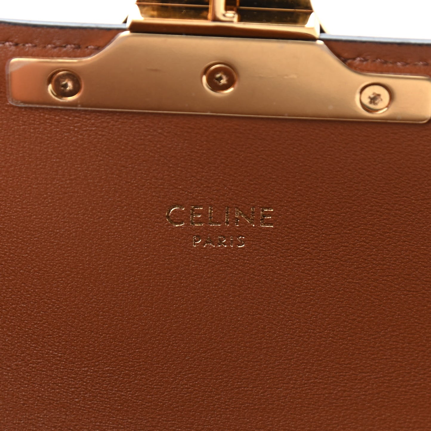 Canvas Calfskin Triomphe Shoulder Bag Tan