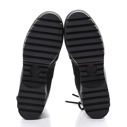 Louis Vuitton Suede Calfskin Monogram LV Black Heart Laureate Platform Desert Boots 37 Black 5 of 7