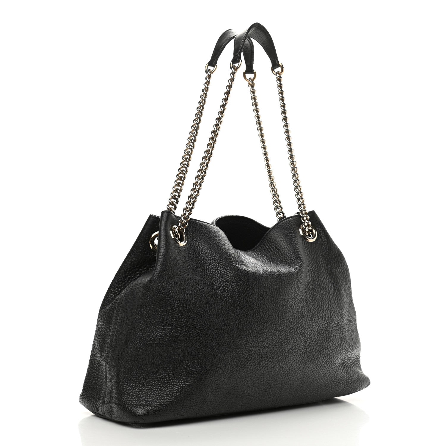 Gucci Pebbled Calfskin Medium Soho Chain Shoulder Bag Black 3 of 17