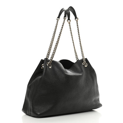 Gucci Pebbled Calfskin Medium Soho Chain Shoulder Bag Black 3 of 17