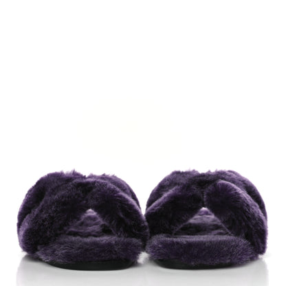 Hermes Woolskin Oran Sandals 35.5 Violet Fonce 2 of 8