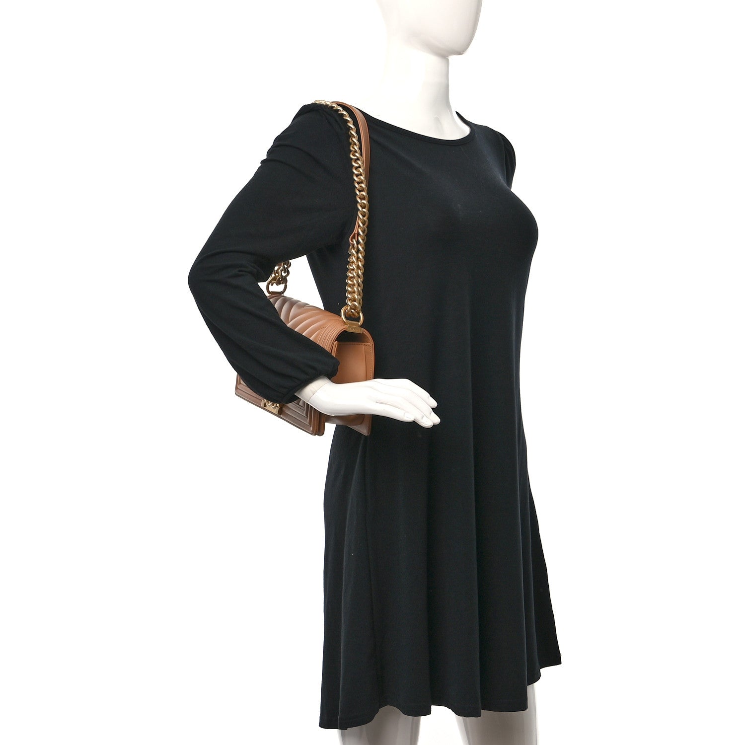 Chanel Calfskin Chevron Quilted Medium Boy Flap Brown 2 of 11