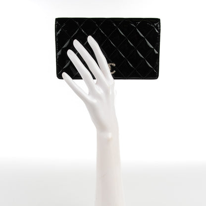 Chanel Patent Quilted Brilliant Yen Wallet Black 2 of 8