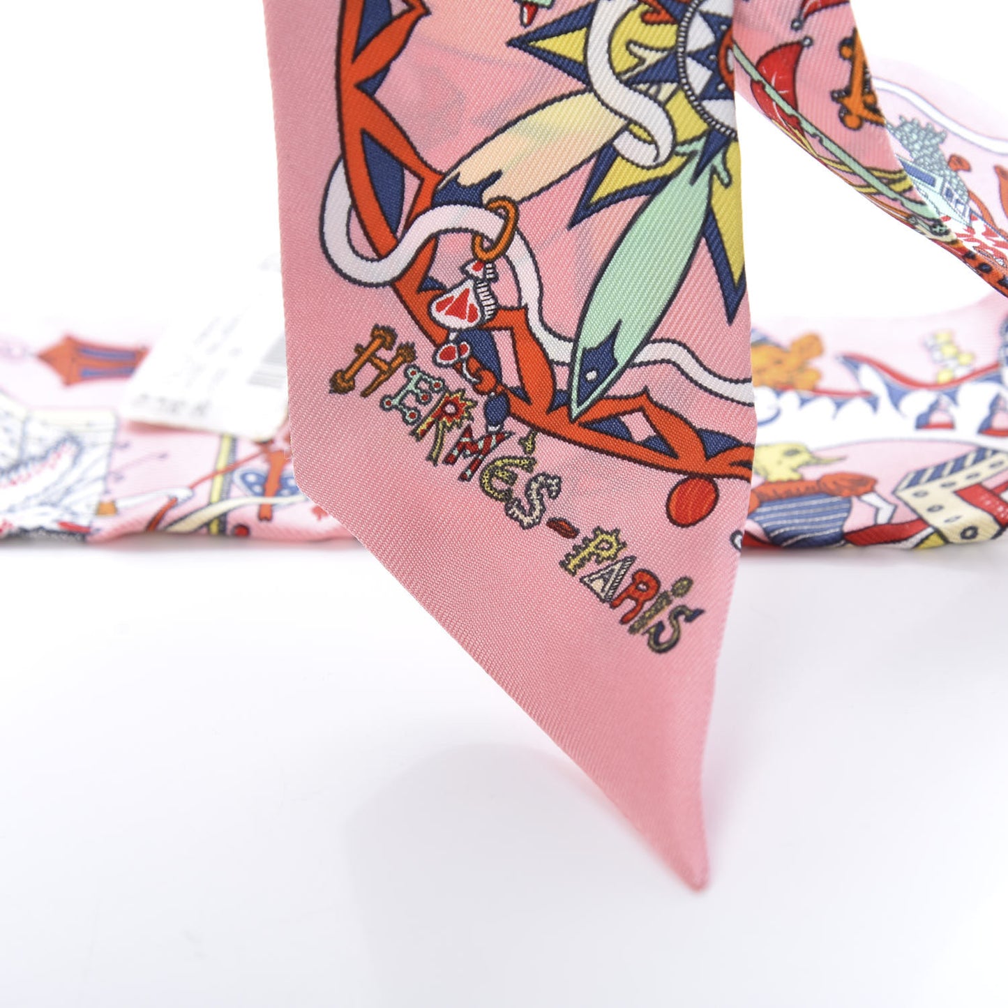 Silk La Folle Parade Twilly Rose Malabar White