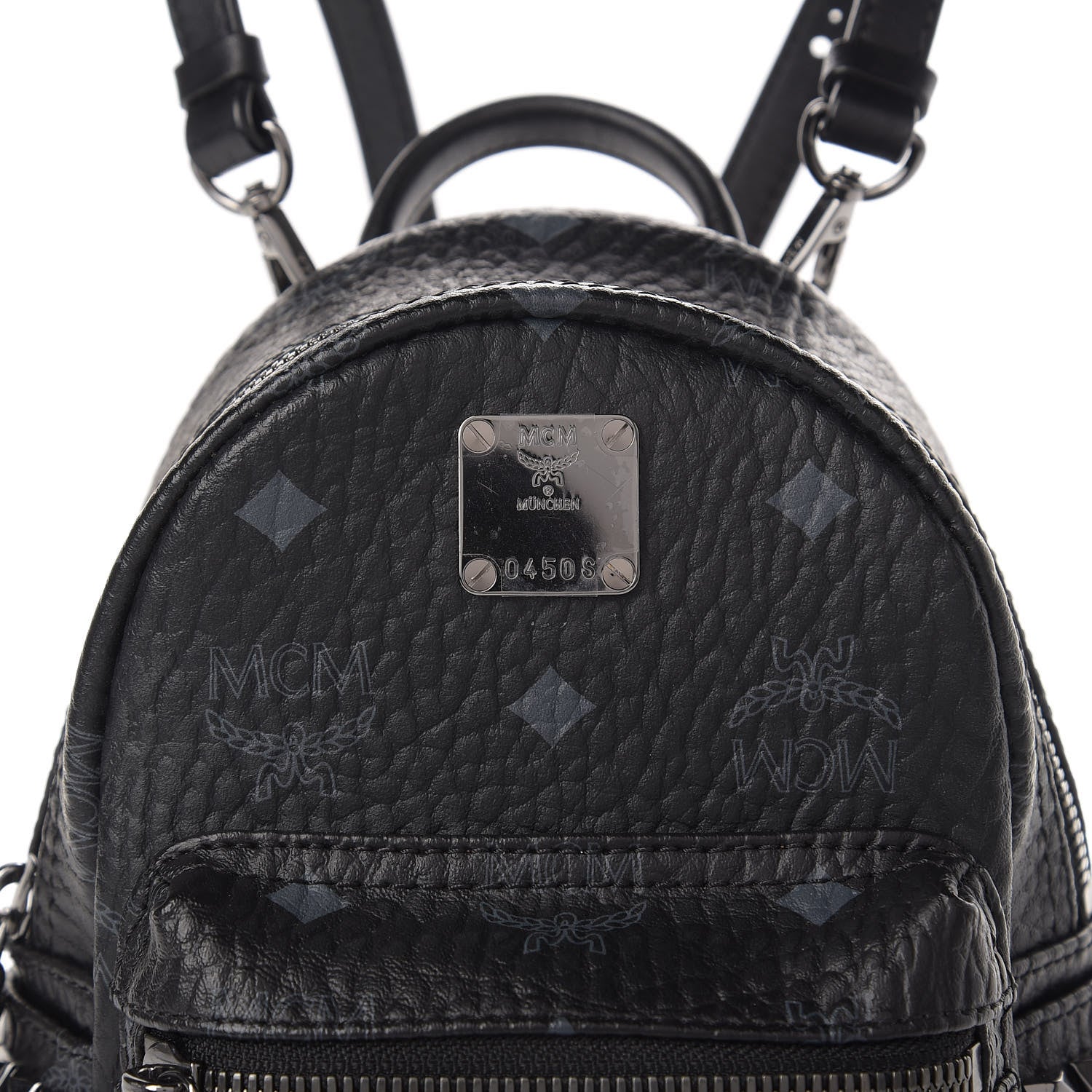 MCM Visetos Studded X-Mini Bebe Boo Backpack Black 10 of 11