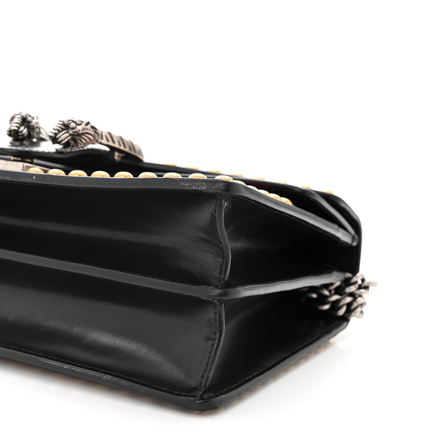 Gucci Calfskin Floral Embroidered Studded Small Dionysus Shoulder Bag Black 10 of 10