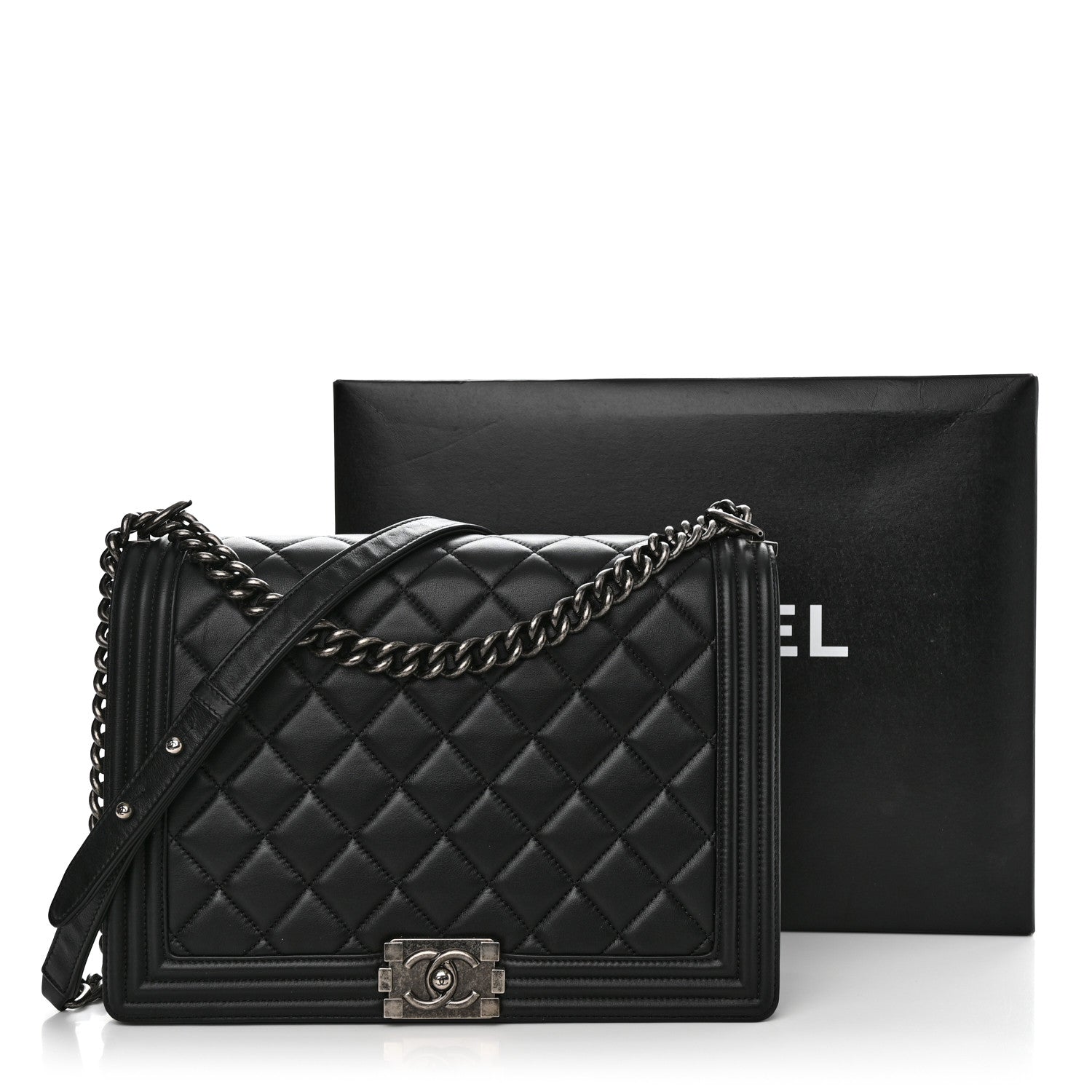 Chanel Calfskin Quilted Large Boy Flap Black 11 of 11