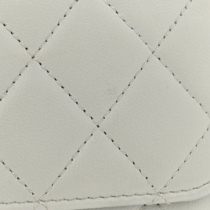 Chanel Lambskin Pearl Crush Quilted Flap Phone Holder With Chain Light Grey 16 of 16