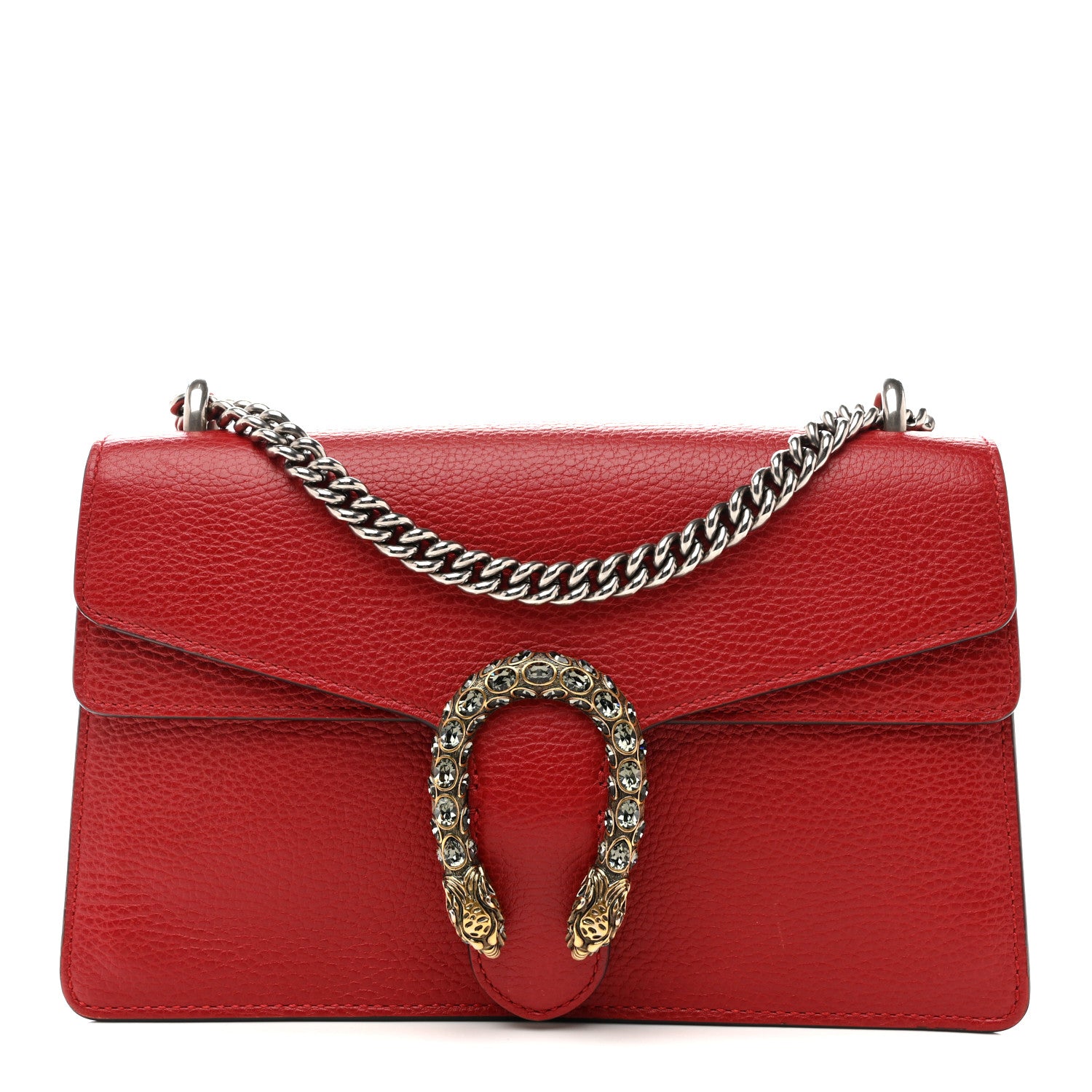 Gucci Dollar Calfskin Swarovski Crystal Small Dionysus Shoulder Bag Hibiscus Red 1 of 13