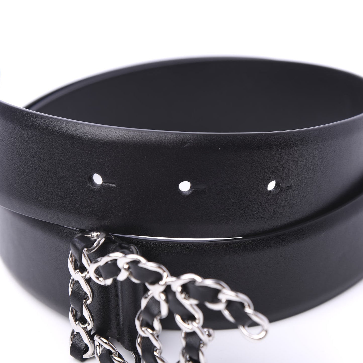 Calfskin CC Chain Belt 80 32 Black