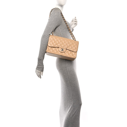 Chanel Caviar Quilted Jumbo Double Flap Beige 2 of 11