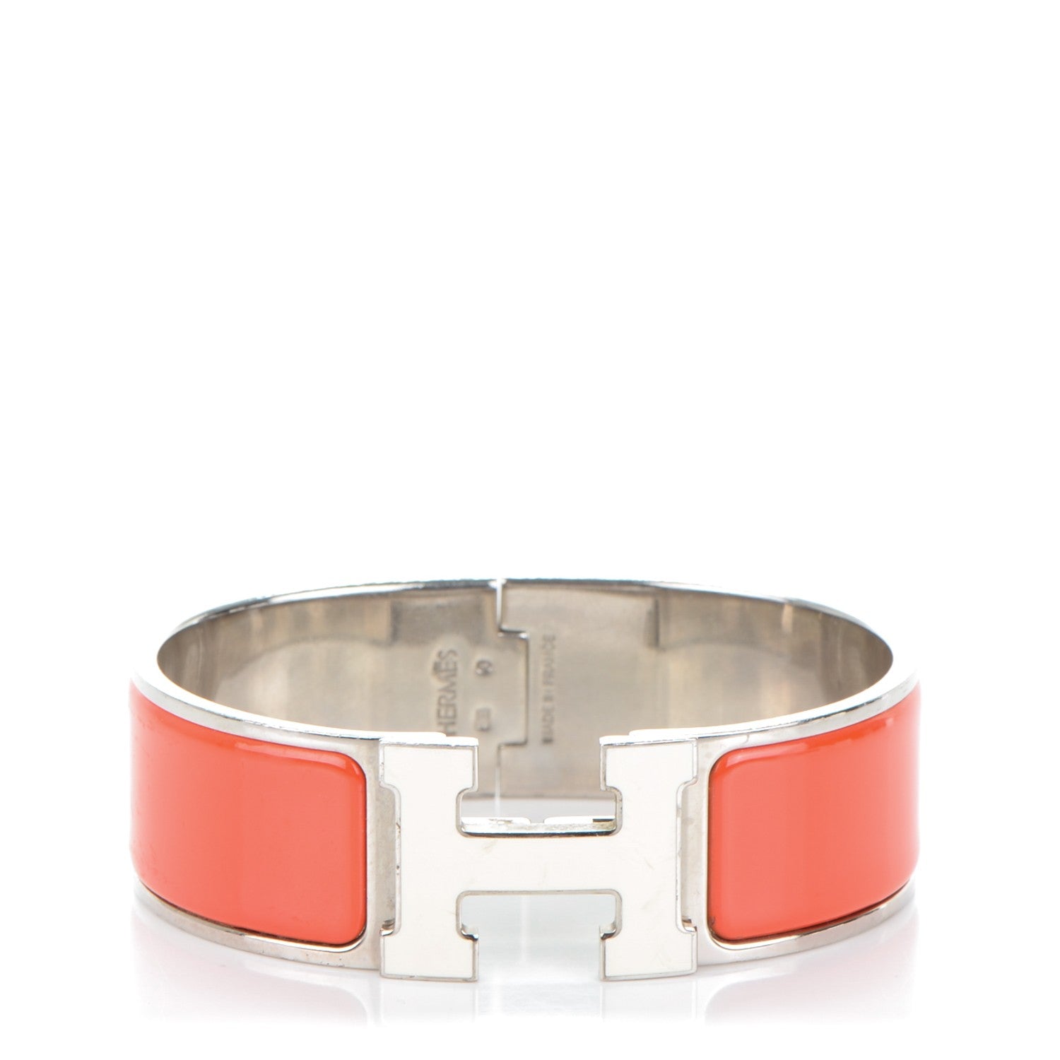 Hermes Enamel Wide Clic Clac H Bracelet GM Orange Fruite 1 of 5