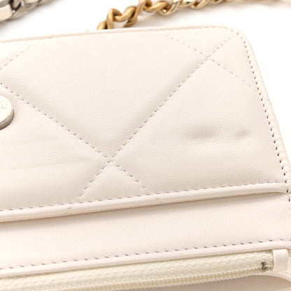 Chanel Lambskin Quilted Chanel 19 Wallet On Chain WOC White 13 of 14