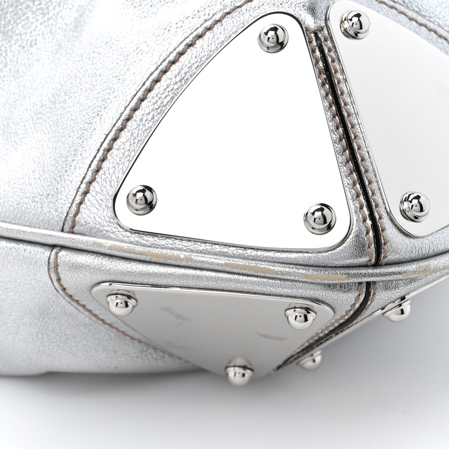 Gucci Metallic Calfskin Medium Indy Top Handle Hobo Silver 14 of 14