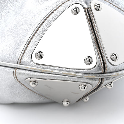 Gucci Metallic Calfskin Medium Indy Top Handle Hobo Silver 14 of 14