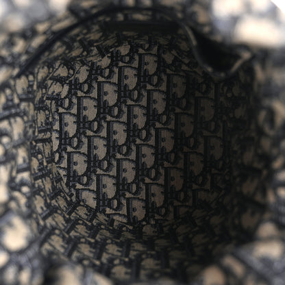 Christian Dior Wicker Oblique Drawstring Bucket Bag Blue 5 of 10