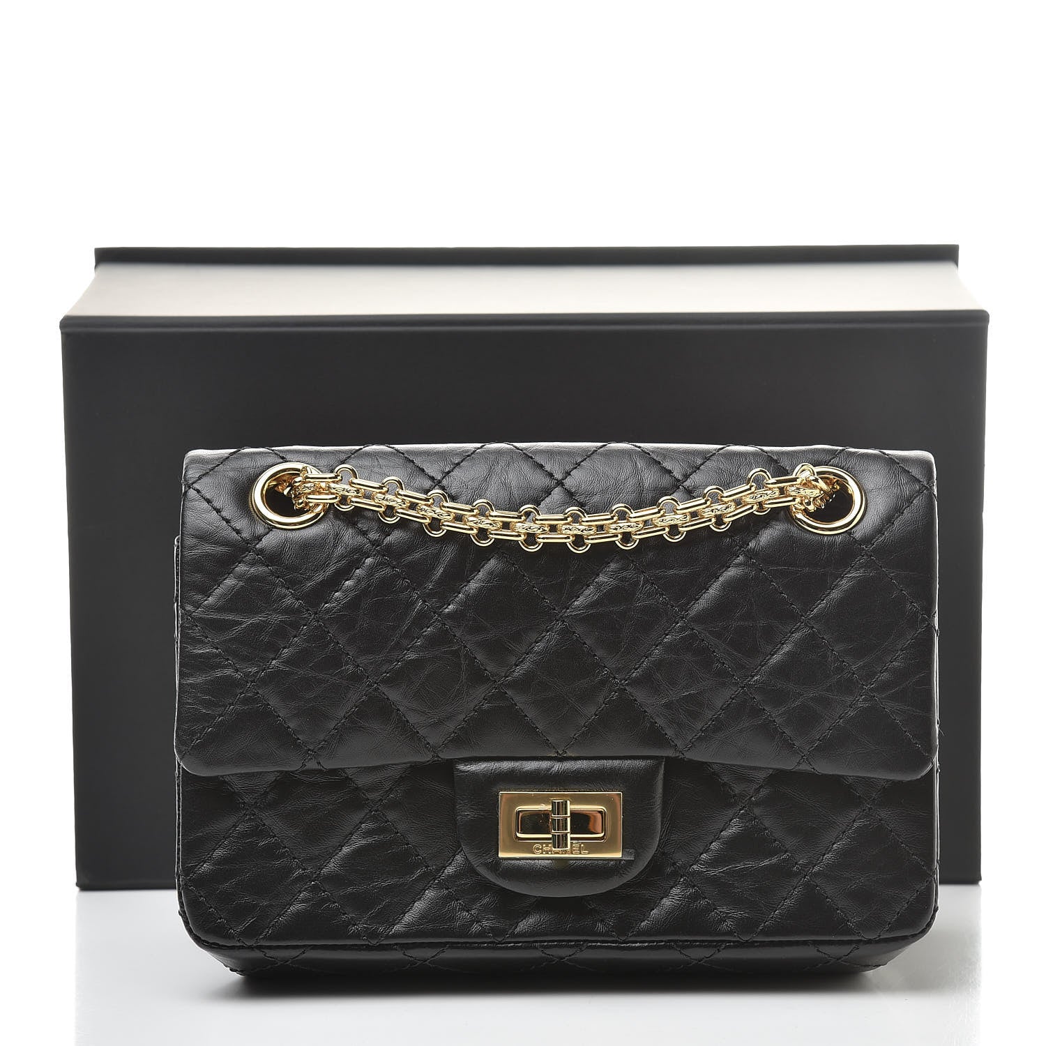 Chanel Aged Calfskin Quilted 2.55 Reissue Mini Flap Black 12 of 12