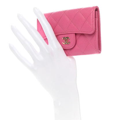 Chanel Caviar Quilted Flap Card Holder Pink 2 of 8