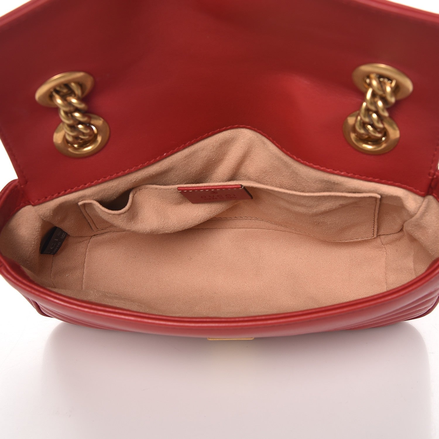 Gucci Calfskin Matelasse Mini GG Marmont Shoulder Bag Hibiscus Red 6 of 9