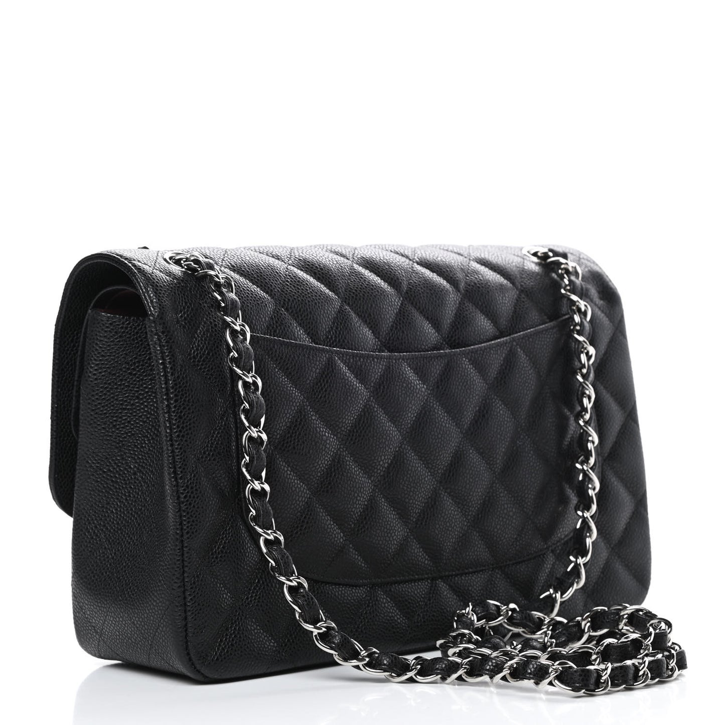 Caviar Quilted Jumbo Double Flap Black