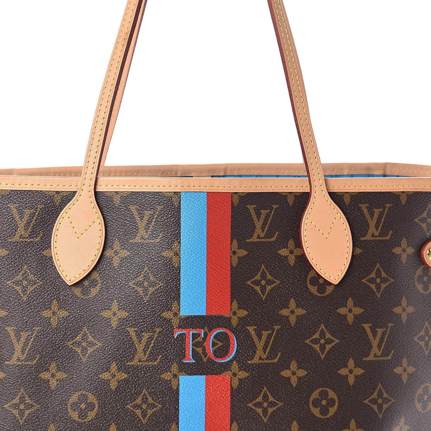 Monogram My LV Heritage Neverfull MM Blue Clair Rouge