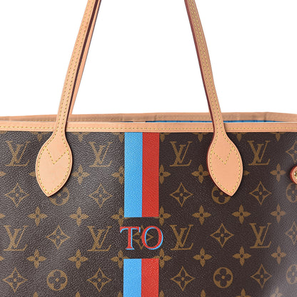 Louis Vuitton Monogram My LV Heritage Neverfull MM Blue Clair Rouge 9 of 11