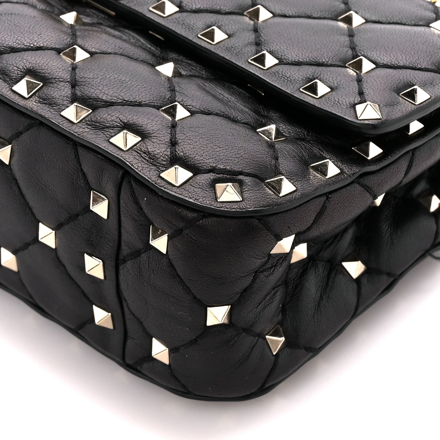 Valentino Garavani Lambskin Small Rockstud Spike Shoulder Bag Black 10 of 12