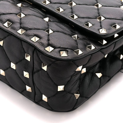 Valentino Garavani Lambskin Small Rockstud Spike Shoulder Bag Black 10 of 12