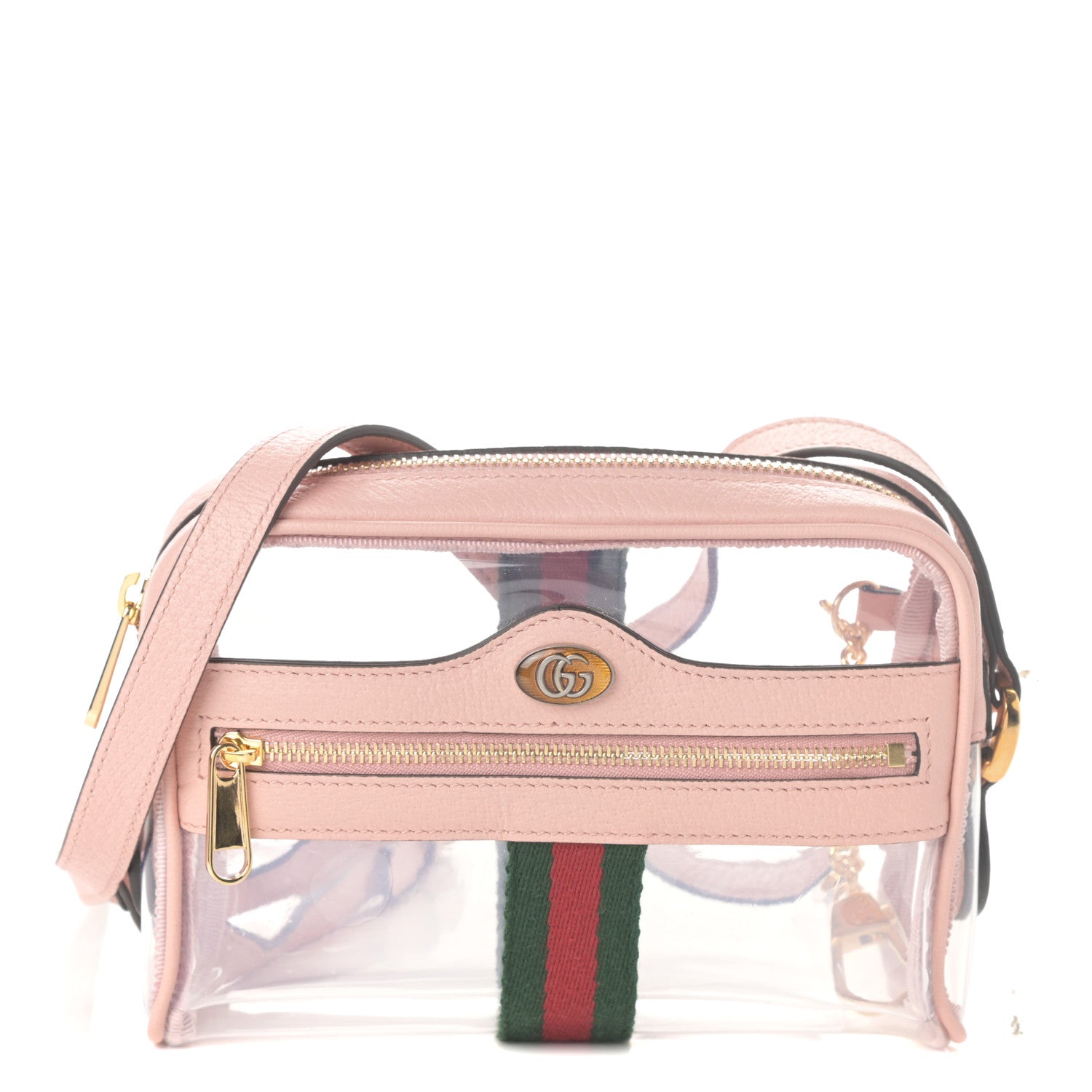 Gucci Vinyl Web Mini Ophidia Transparent Shoulder Bag Perfect Pink 1 of 9