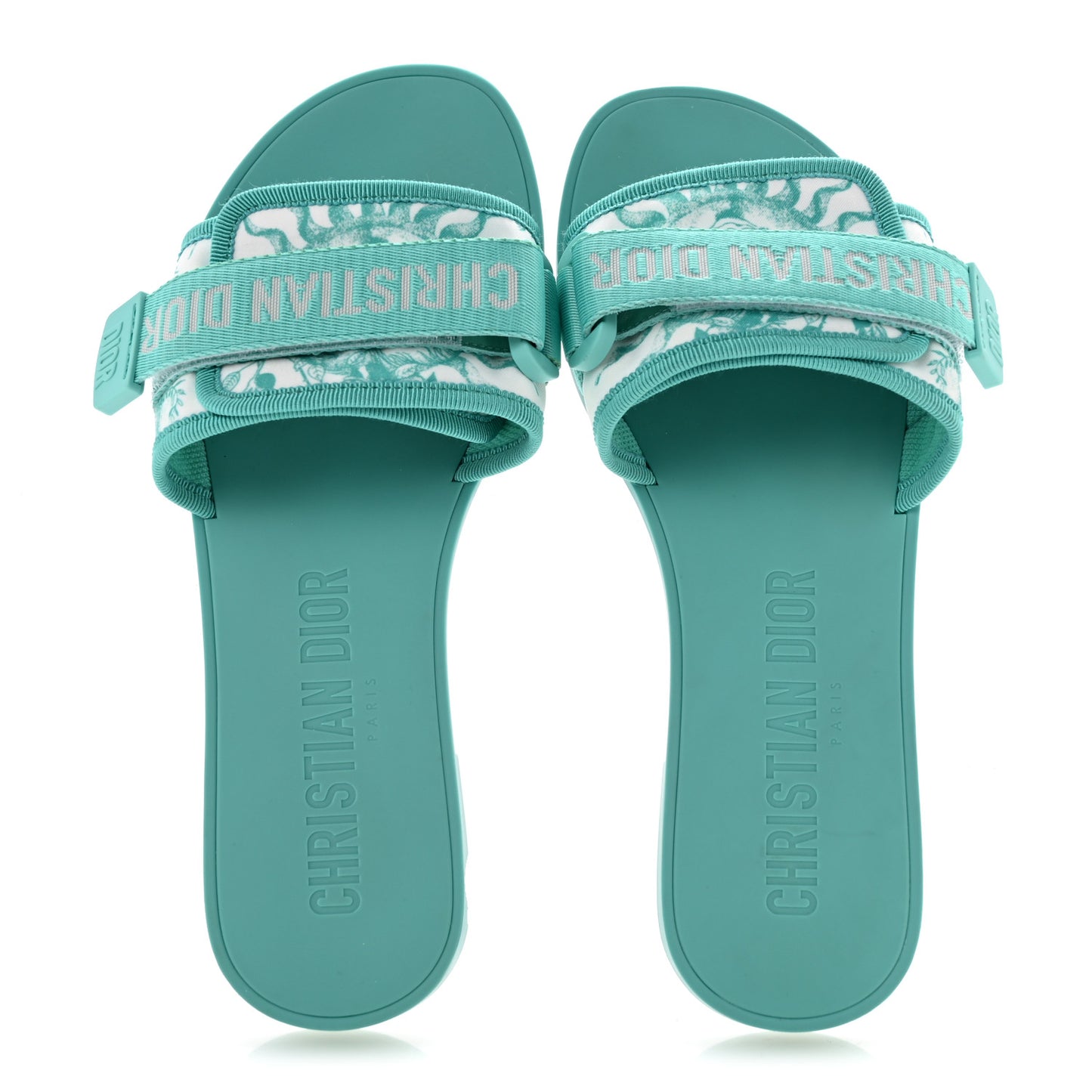 Nylon Oblique Dio(r)evolution Slide Sandals 37 Sky Blue