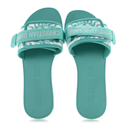 Christian Dior Nylon Oblique Dio(r)evolution Slide Sandals 37 Sky Blue 2 of 9