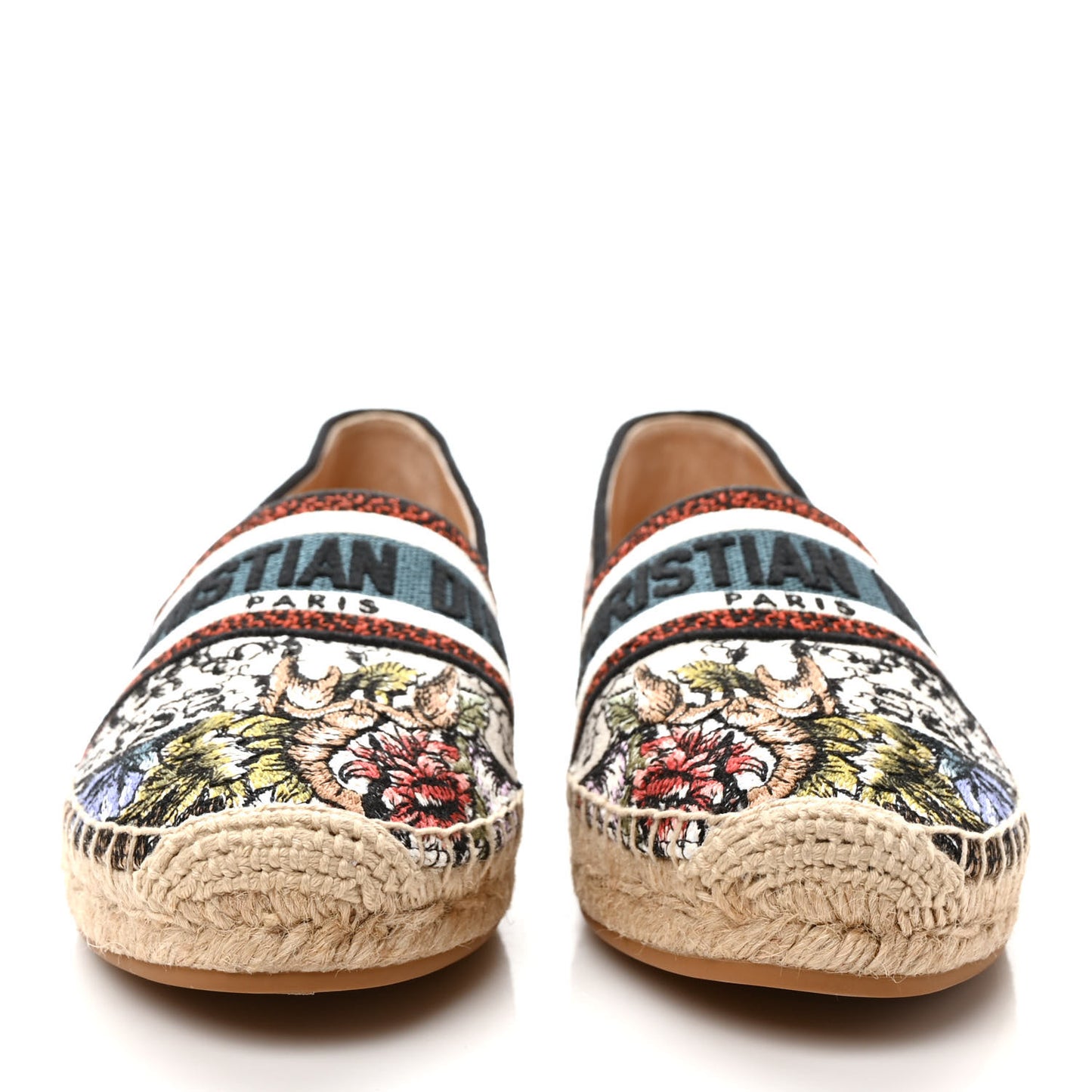 Canvas Mille Fleurs Embroidered Granville Espadrille 39 Multicolor