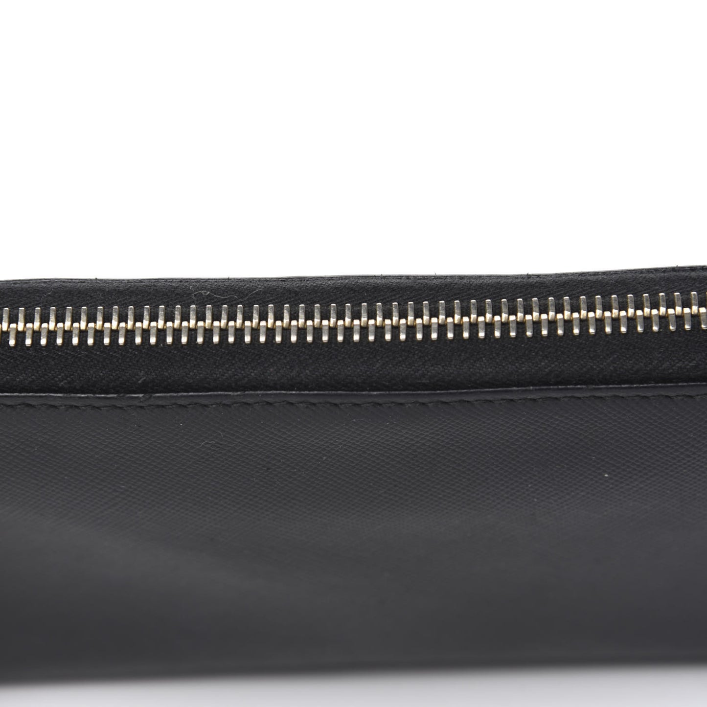 Saffiano Triangle Zip Around Wallet Black