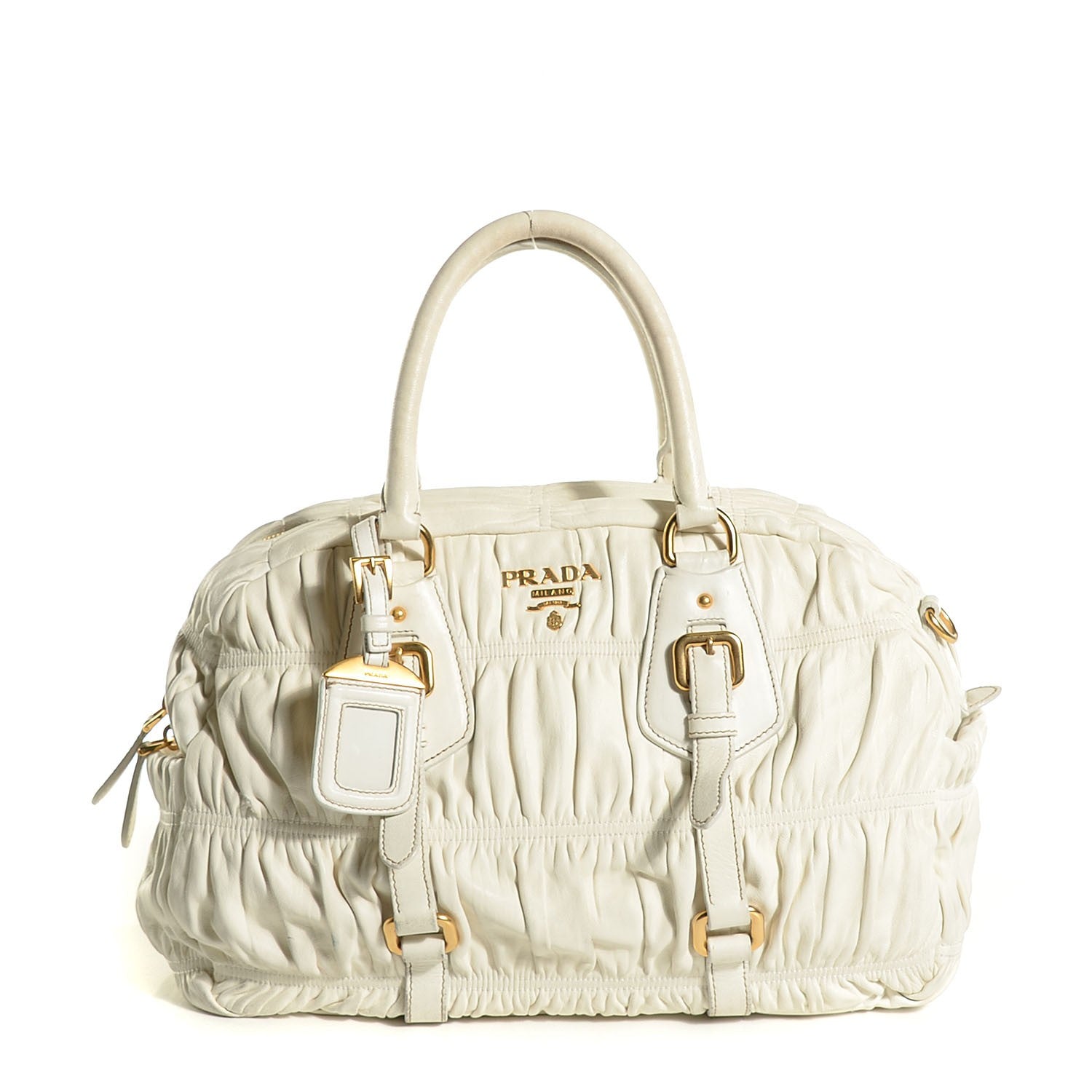 Prada Nappa Gaufre Bauletto Bianco 1 of 9