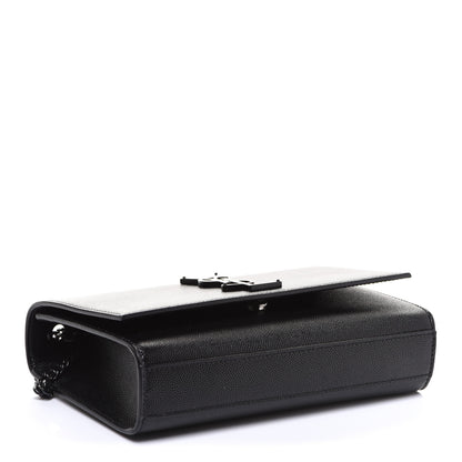 Saint Laurent Grain De Poudre Small Monogram Kate Satchel Black 3 of 9