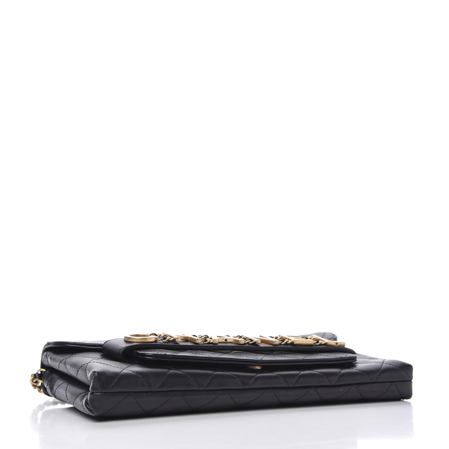 Chanel Calfskin Quilted Enchained Clutch Black 4 of 11