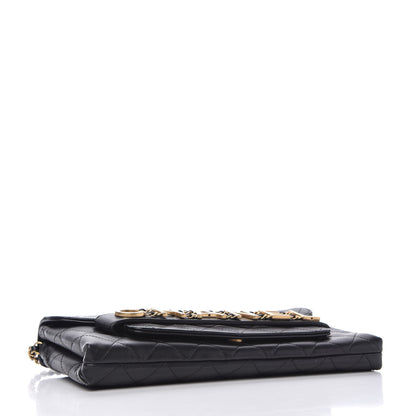 Chanel Calfskin Quilted Enchained Clutch Black 4 of 11