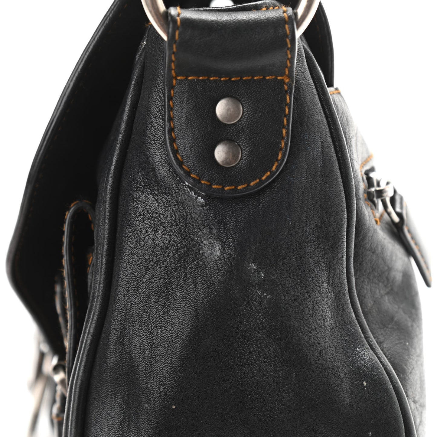 Calfskin Mini Gaucho Crossbody Bag Black