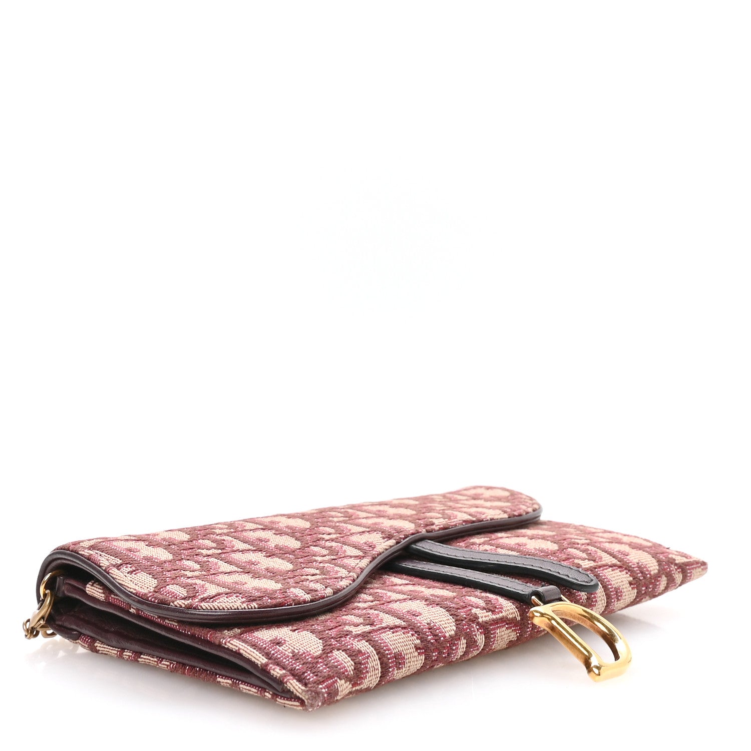 Christian Dior Oblique Saddle Chain Long Wallet Bordeaux 2 of 10