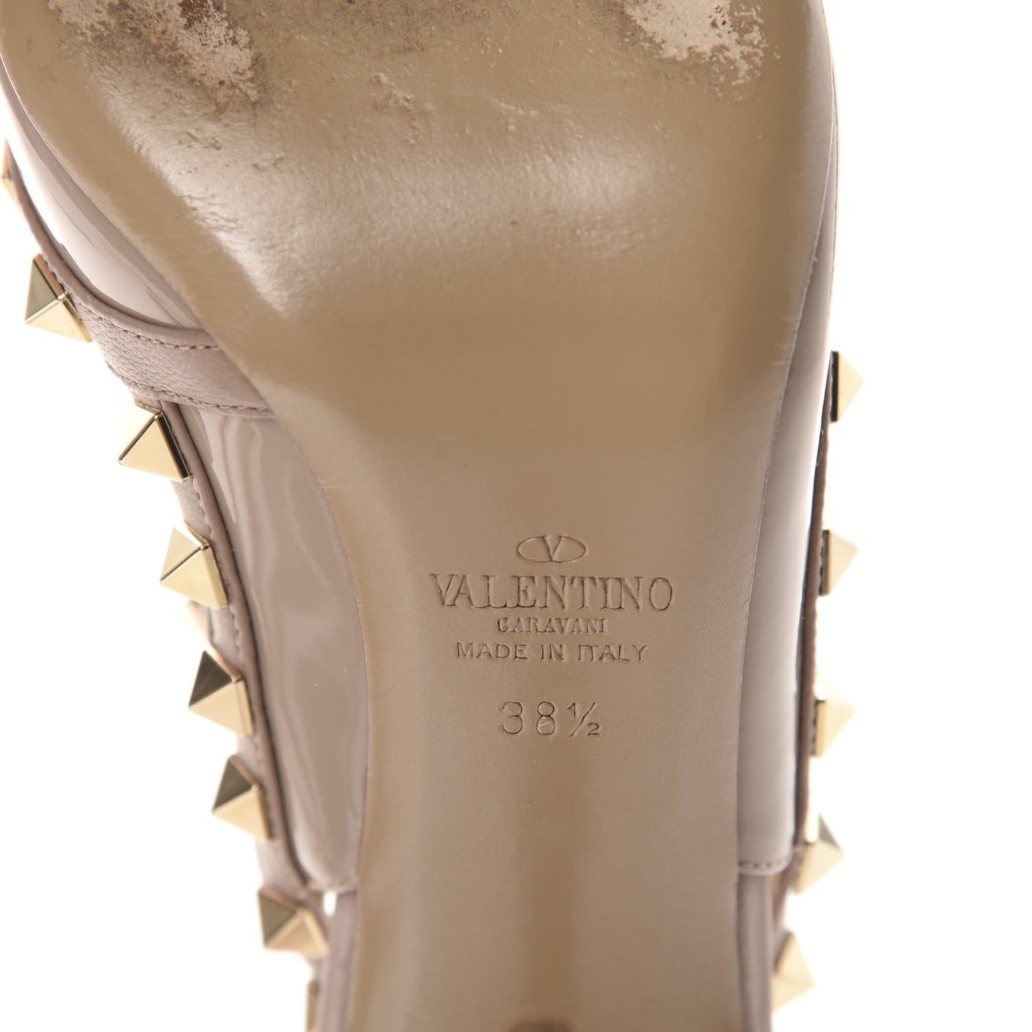 Patent Rockstud Ankle Strap Pumps 38.5 Poudre