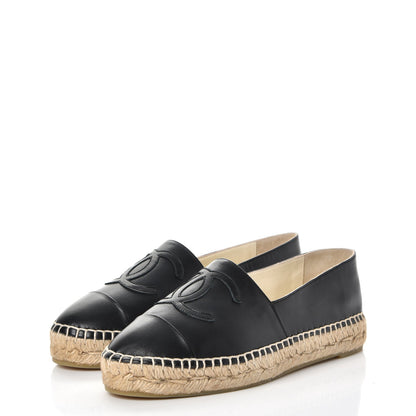 Chanel Lambskin CC Espadrilles 36 Black 3 of 10