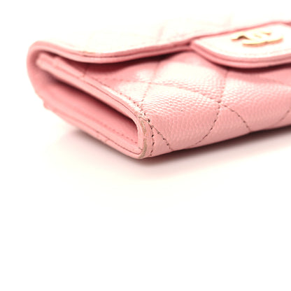 Chanel Caviar Quilted Flap Card Holder Wallet Light Pink 9 of 12