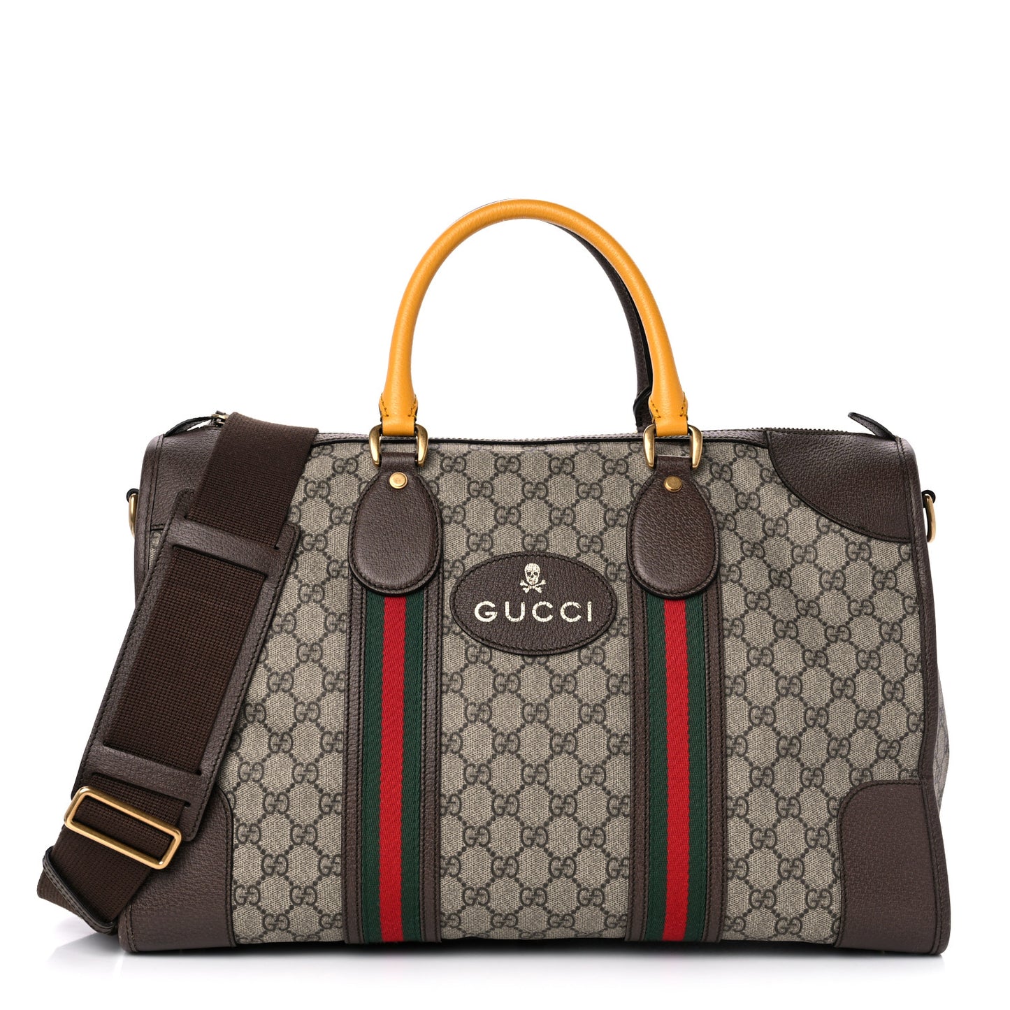 Soft GG Supreme Monogram Web Medium Duffle Bag Beige New Acero Crop